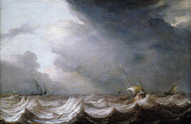 MOLYN, Pieter de Dutch Vessels at Sea in Stormy Weather Norge oil painting art